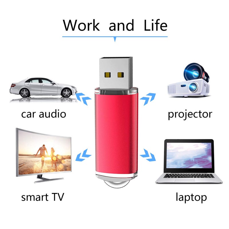 RAOYI 10PCS 8G USB Flash Drive USB 2.0 Memory Stick Bulk Thumb Drive Pen Drive Jump Drive-Red - Image 5